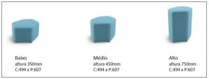 Puff Hexagonal alturas