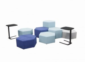 Puff Hexagonal mais mesa de notebook